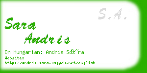 sara andris business card